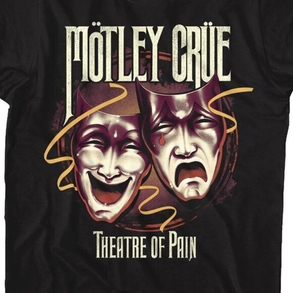 Motley Crue Theatre Of Pain Short Sleeve T-Shirt Rock Band Music Graphic Fan 159 - Picture 2 of 5
